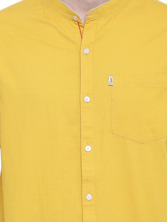 yellow solid casual shirt - 18697973 - Standard Image - 4