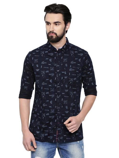 mens printed casual shirt - 18697977 - Standard Image - 0