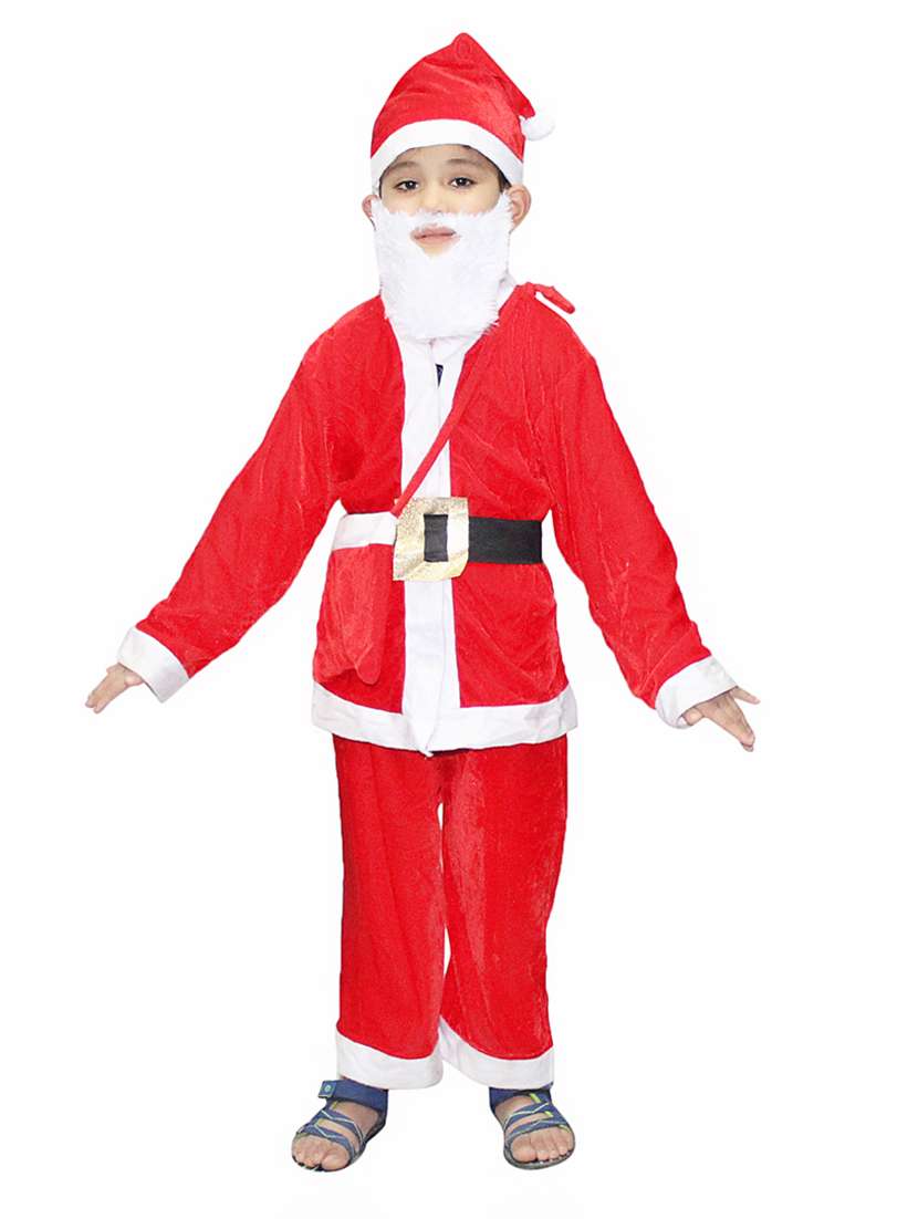 red coloured costume