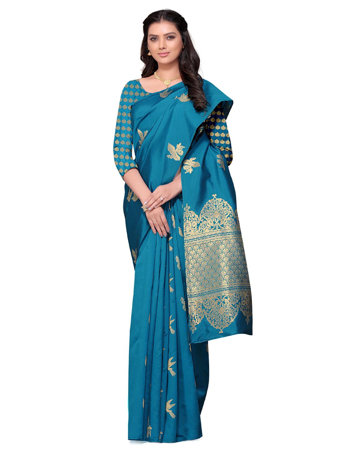 jacquard design fancy saree with blouse - 18701113 - Standard Image - 1
