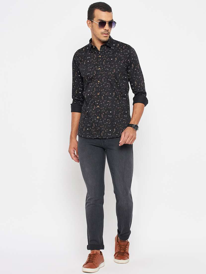black cotton casual shirt - 18701152 -  Standard Image - 4
