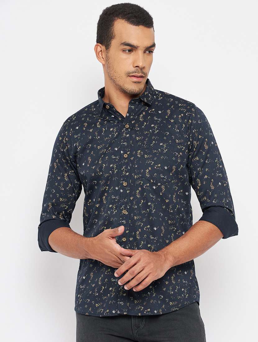 blue cotton casual shirt