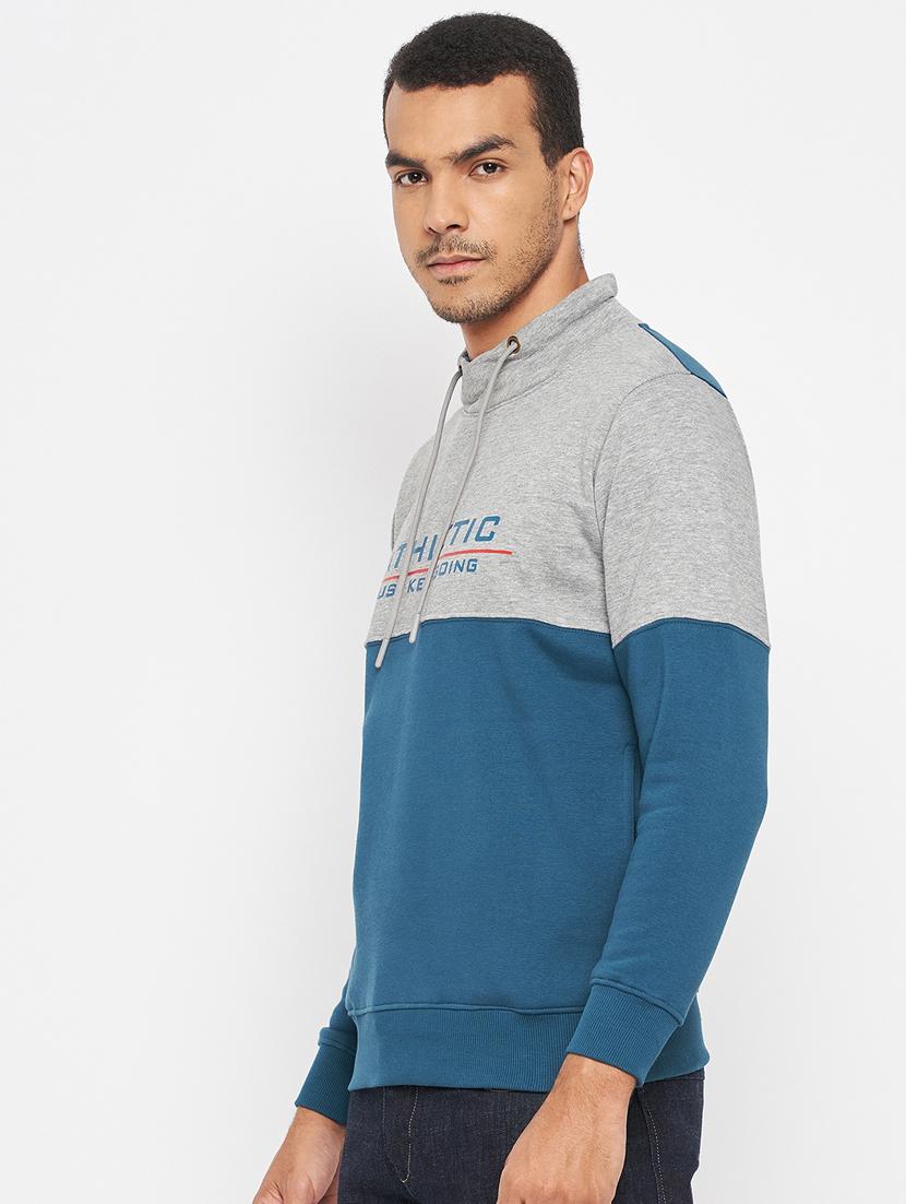 drawstring neck color blocked sweatshirt - 18701178 - Standard Image - 1