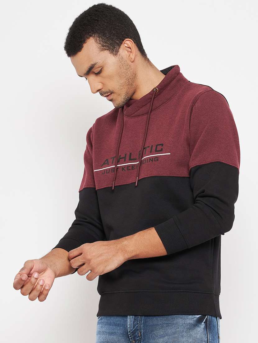 drawstring neck color blocked sweatshirt - 18701179 -  Standard Image - 1