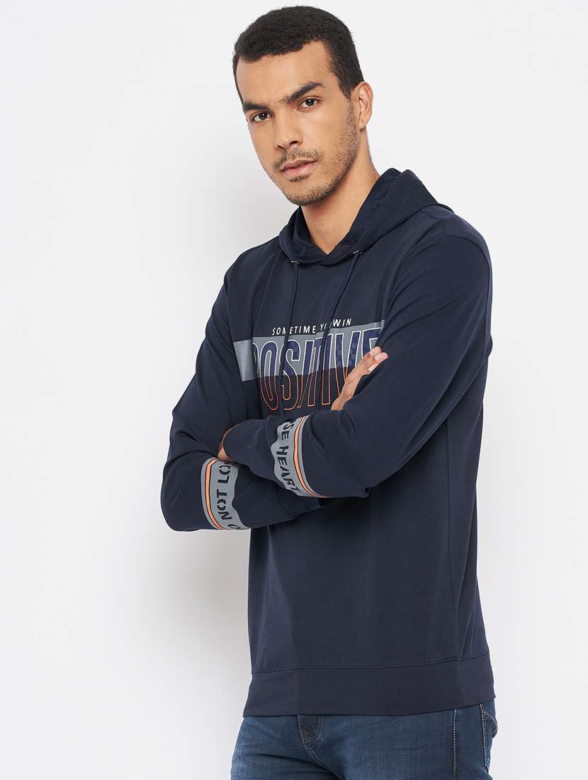 hooded neck chest printed sweatshirt - 18701182 -  Standard Image - 1
