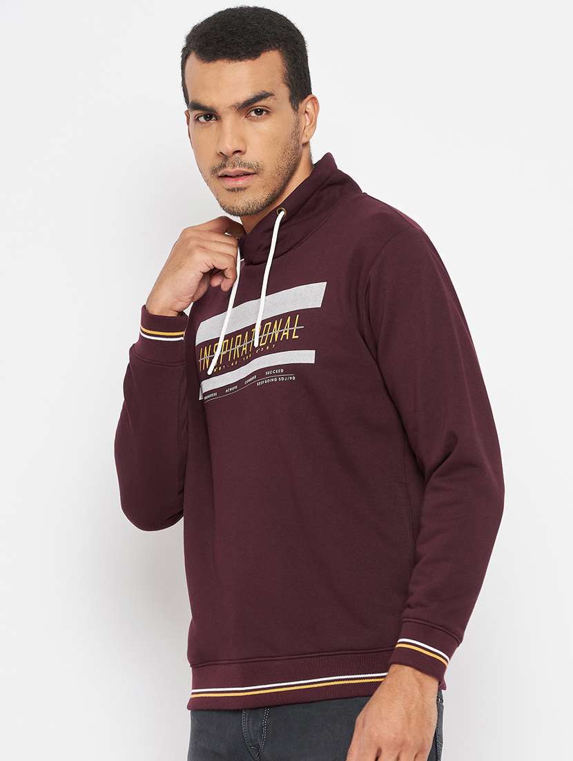 drawstring neck chest printed sweatshirt - 18701184 -  Standard Image - 1