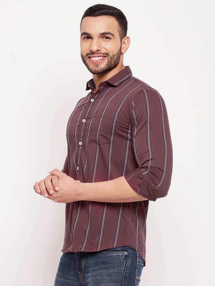 maroon cotton casual shirt - 18701200 -  Standard Image - 1