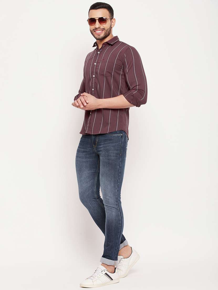 maroon cotton casual shirt - 18701200 -  Standard Image - 4