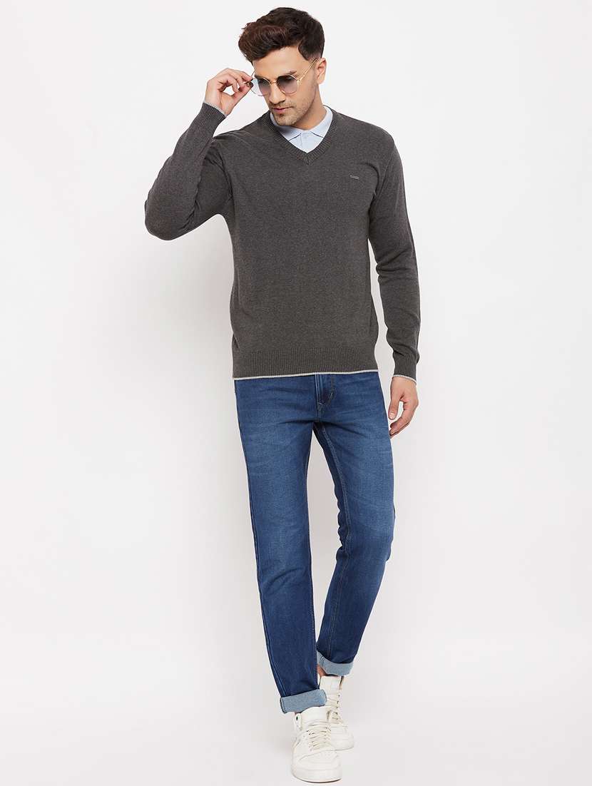 grey full sleeved pullover - 18701254 -  Standard Image - 4