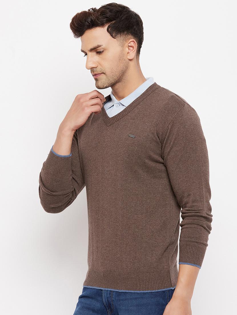 brown full sleeved pullover - 18701255 -  Standard Image - 1