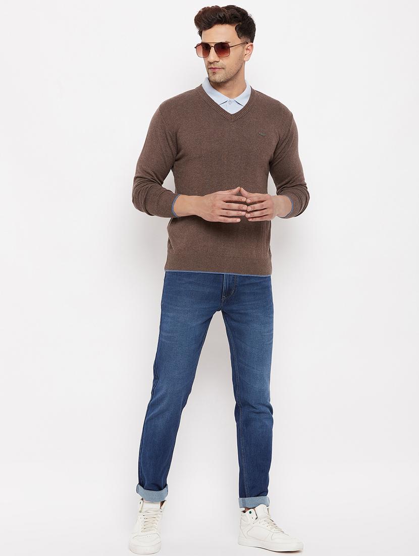 brown full sleeved pullover - 18701255 - Standard Image - 4