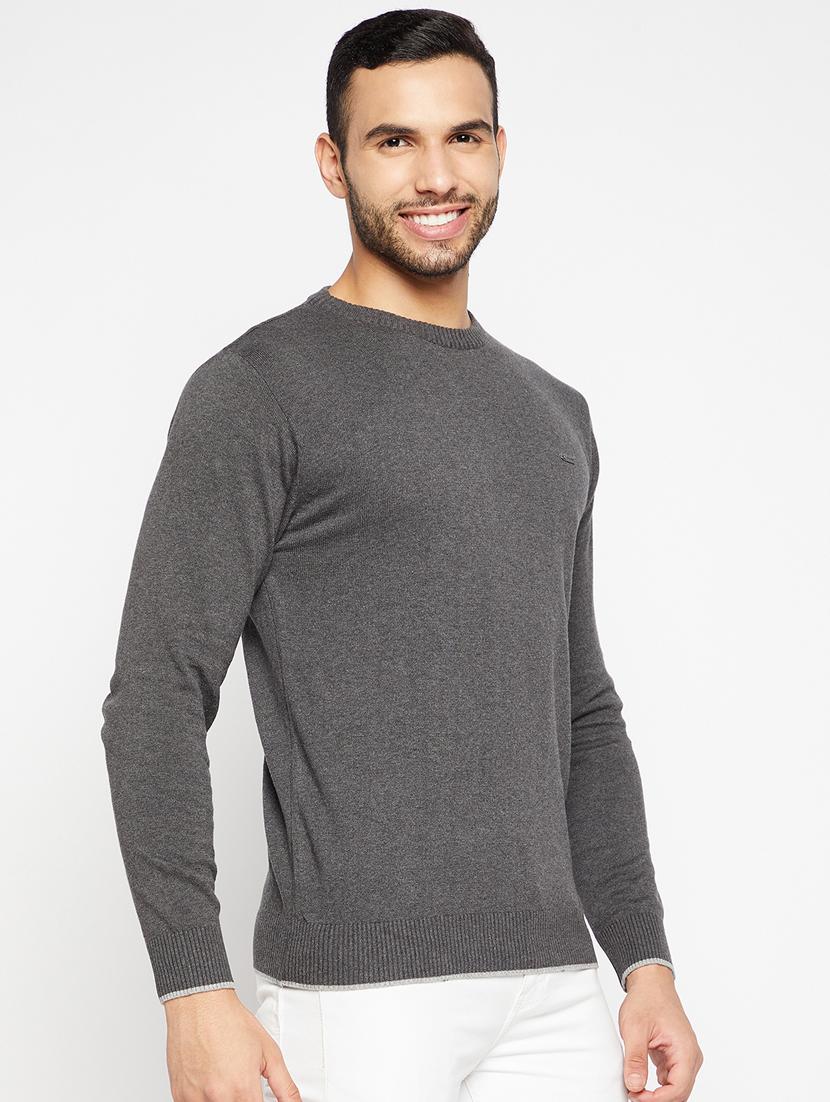 grey full sleeved pullover - 18701258 - Standard Image - 1