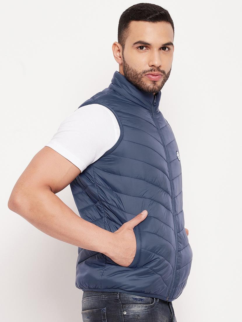 blue polyester quilted jacket - 18701289 - Standard Image - 1