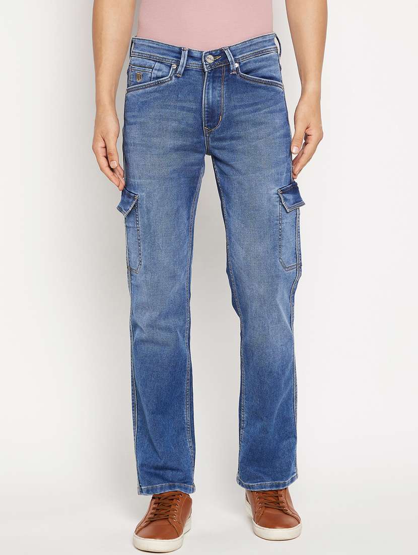 mid rise light washed denim jean