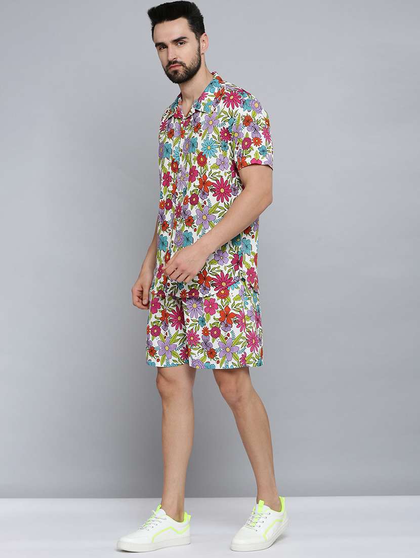 men shirt and shorts floral co-ord set - 18701513 -  Standard Image - 1