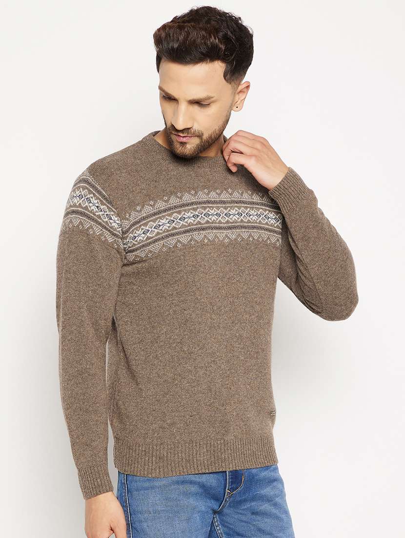 beige full sleeved pullover - 18701600 -  Standard Image - 1