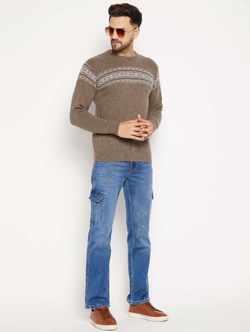 beige full sleeved pullover - 18701600 -  Standard Image - 4