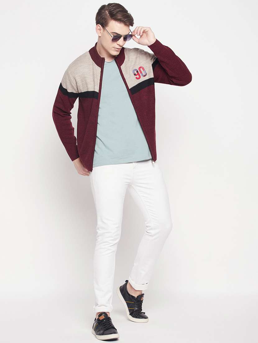 maroon full sleeved pullover - 18701651 - Standard Image - 4