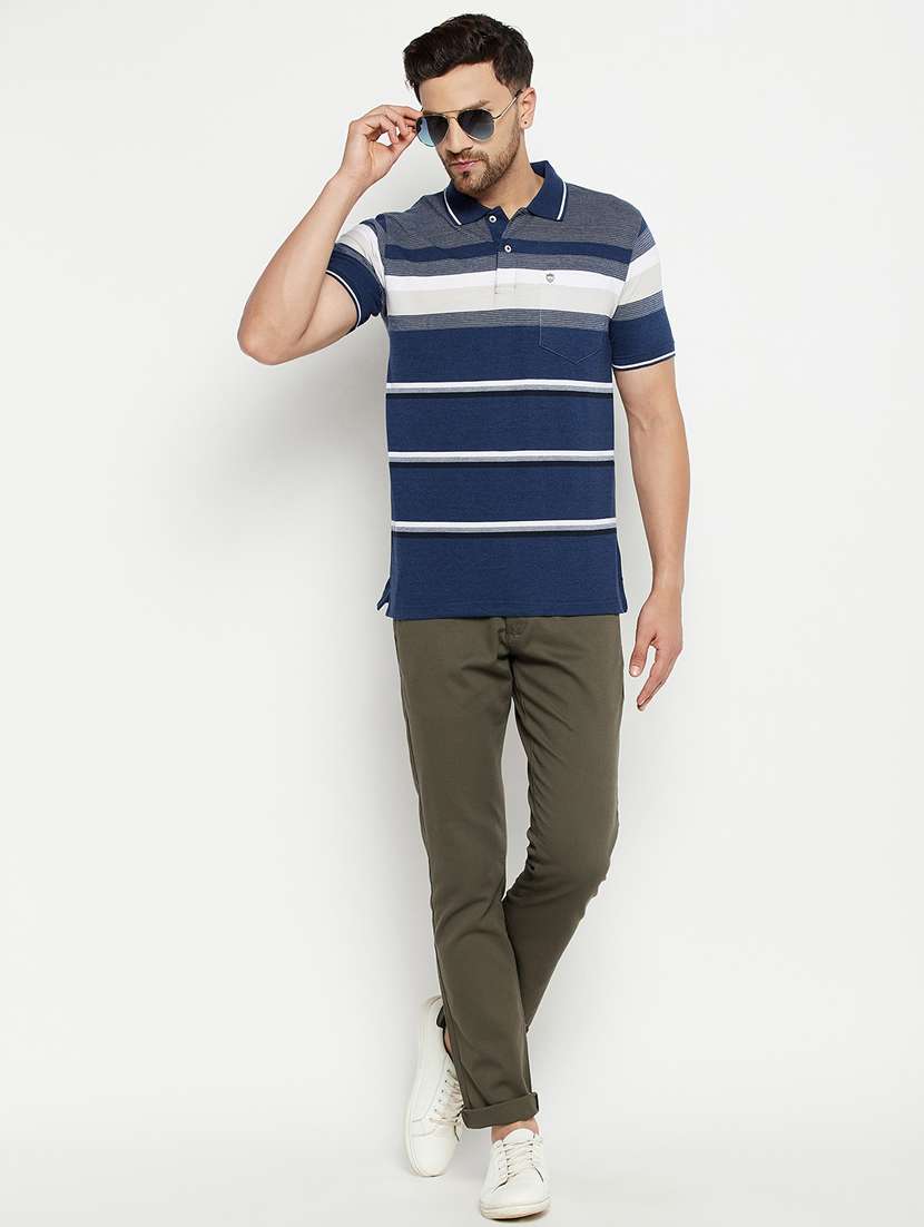 green solid flat front casual trouser - 18701664 -  Standard Image - 4