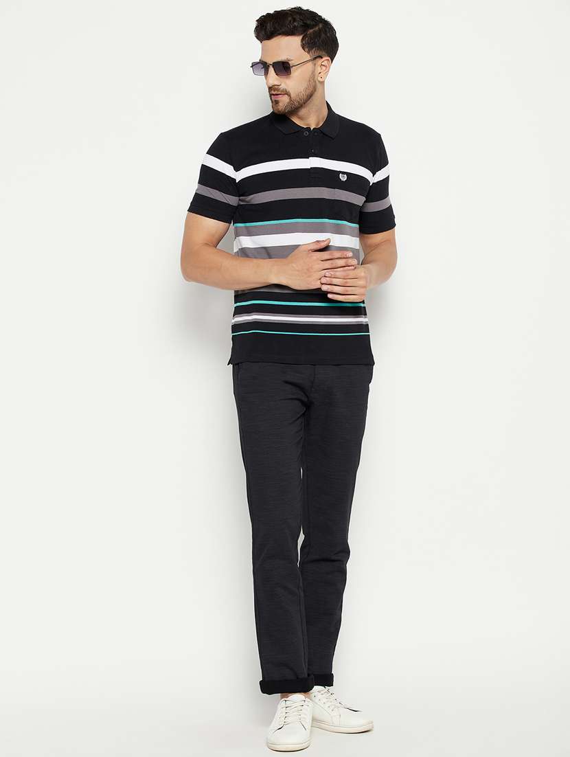 black solid flat front casual trouser - 18701665 -  Standard Image - 4