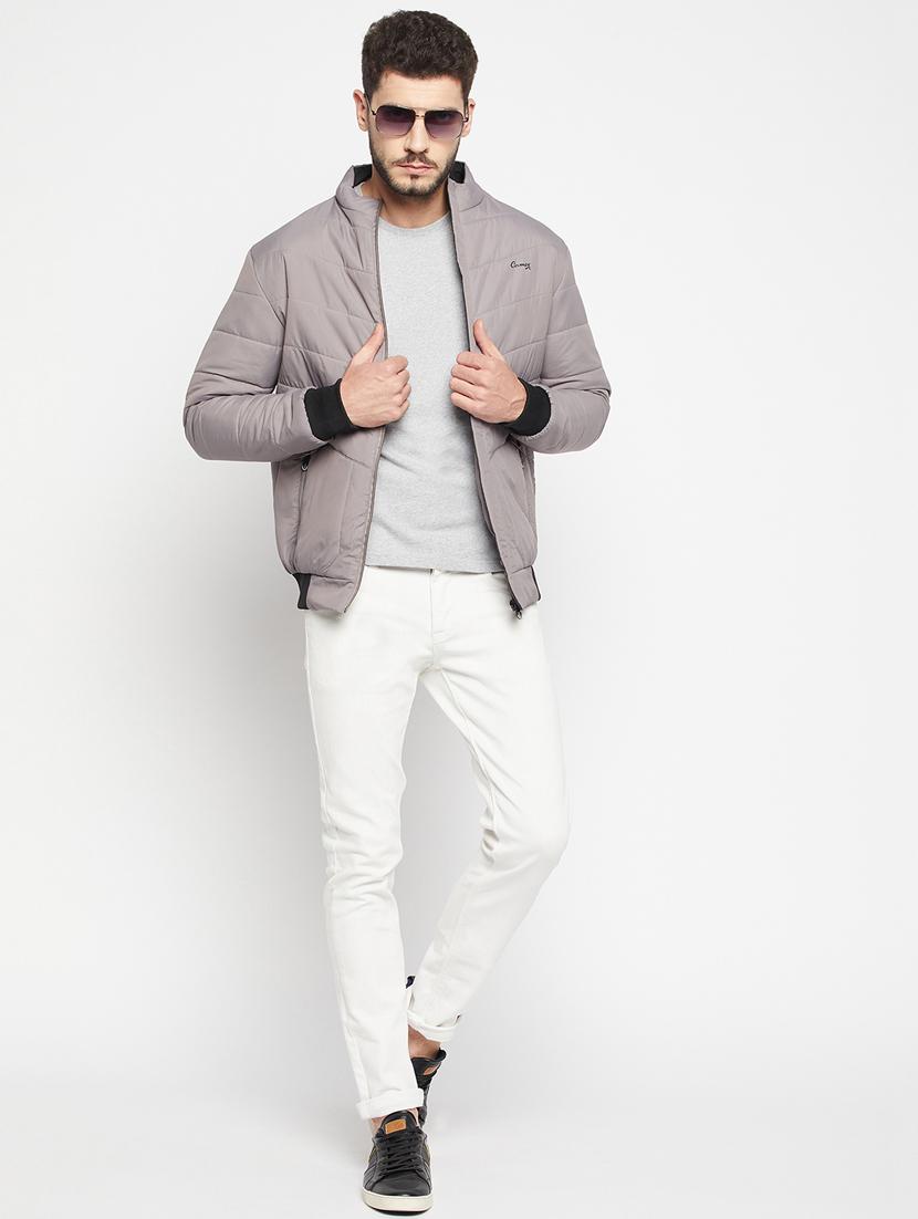 men solid long sleeve quilted jacket - 18701669 - Standard Image - 4