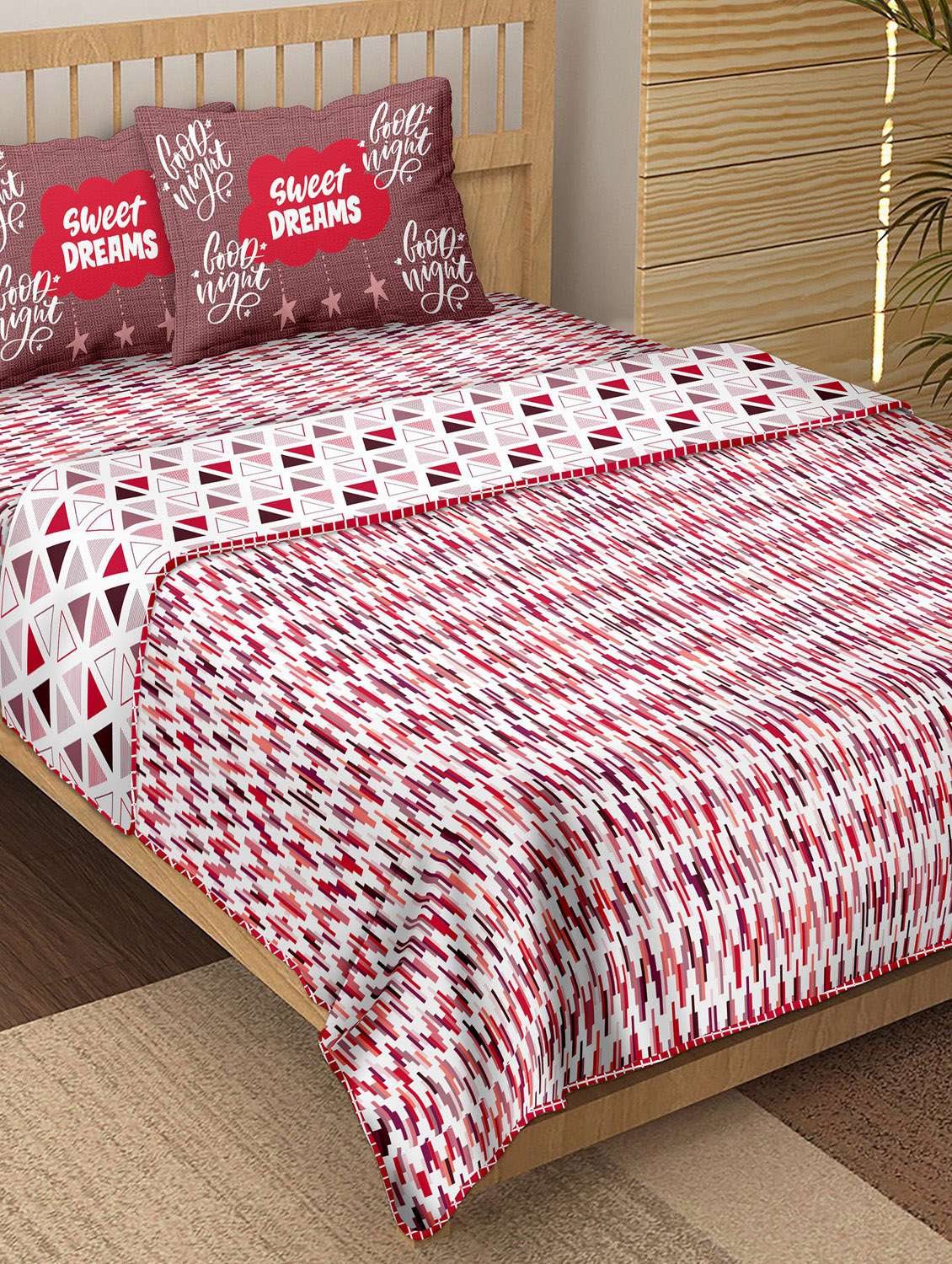 4 pc bedding set(1 bedsheet with 2 pillow covers & 1 dohar) - 18701776 - Standard Image - 1