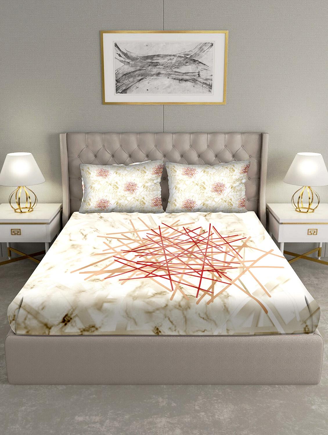 triton double bedshseet set king size cotton beige colour - 18702769 - Standard Image - 1