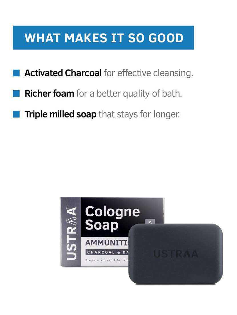 ustraa o.g deodorant - 150ml & ammunition cologne soap - 125g - set of 3 - 18718142 - Standard Image - 6