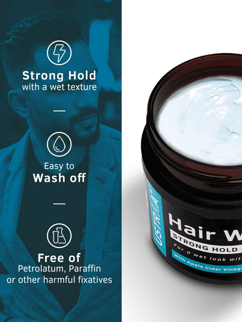 ustraa ayurvedic cold pressed oil - 200ml & hair wax strong hold wet look - 100g - 18718151 - Standard Image - 6