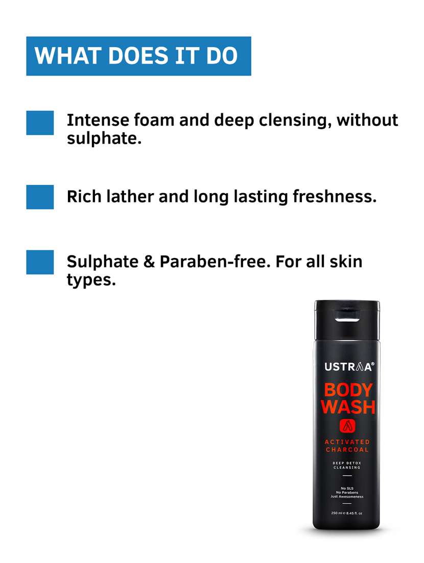 ustraa ayurvedic cold pressed oil - 200ml & body wash activated charcoal - 250ml - 18718162 - Standard Image - 4