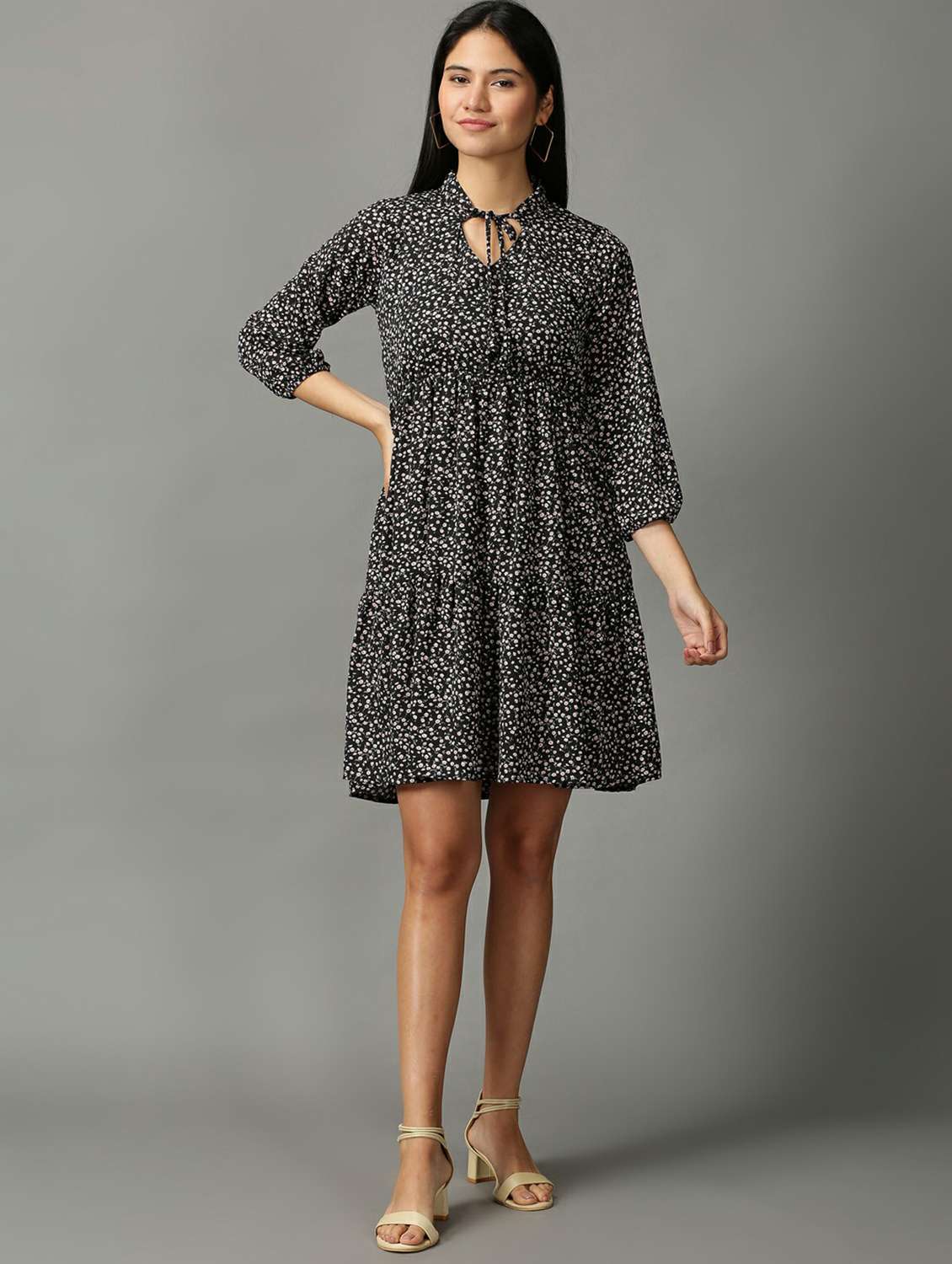 women's tiered dress printed dress - 18718494 -  Standard Image - 1