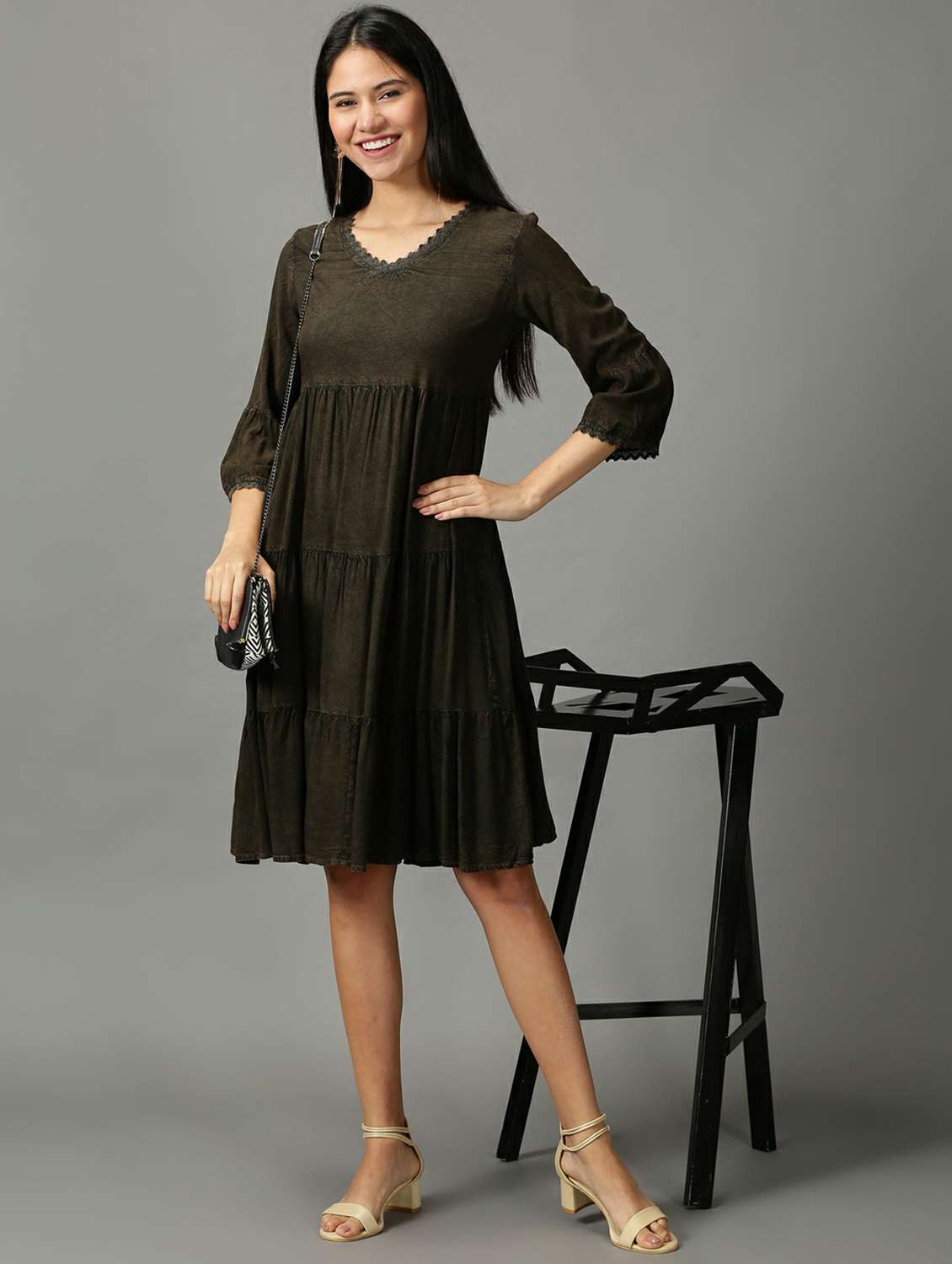 women's tiered dress self design dress - 18718501 -  Standard Image - 4