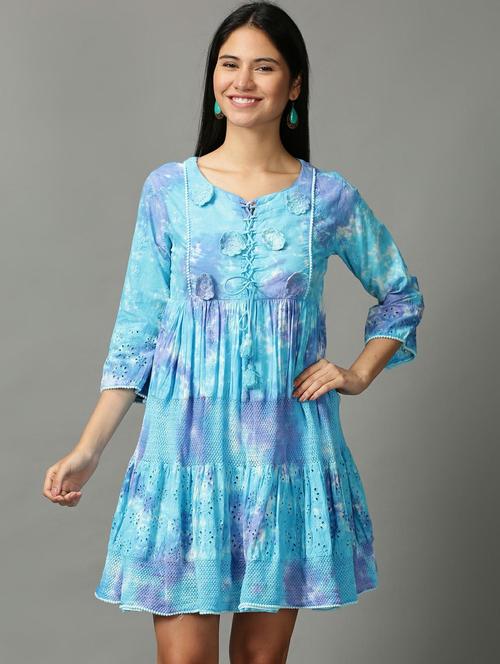 women's tiered dress geometric dress - 18718502 -  Standard Image - 0