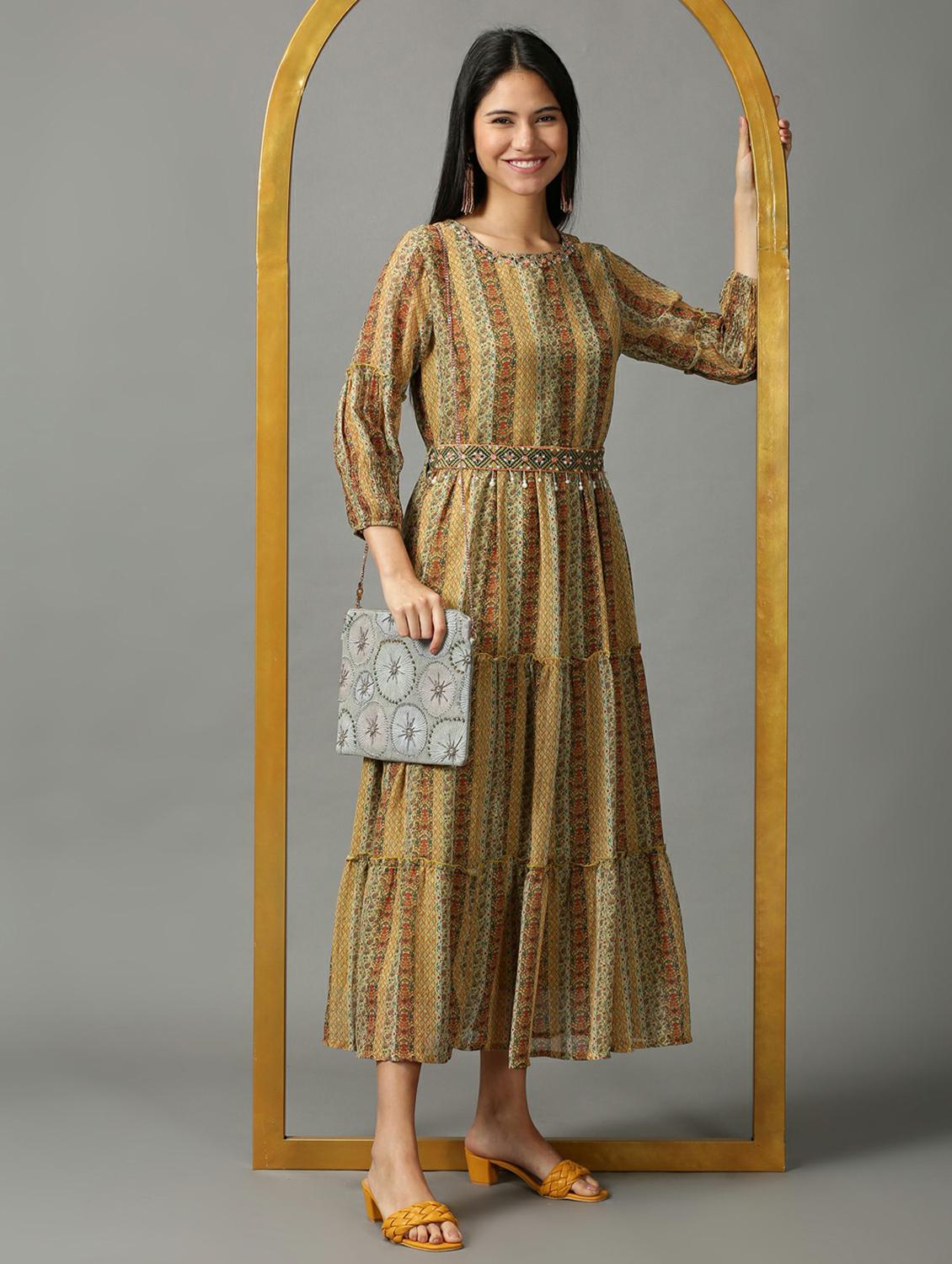 women's tiered dress printed dress - 18718507 - Standard Image - 4