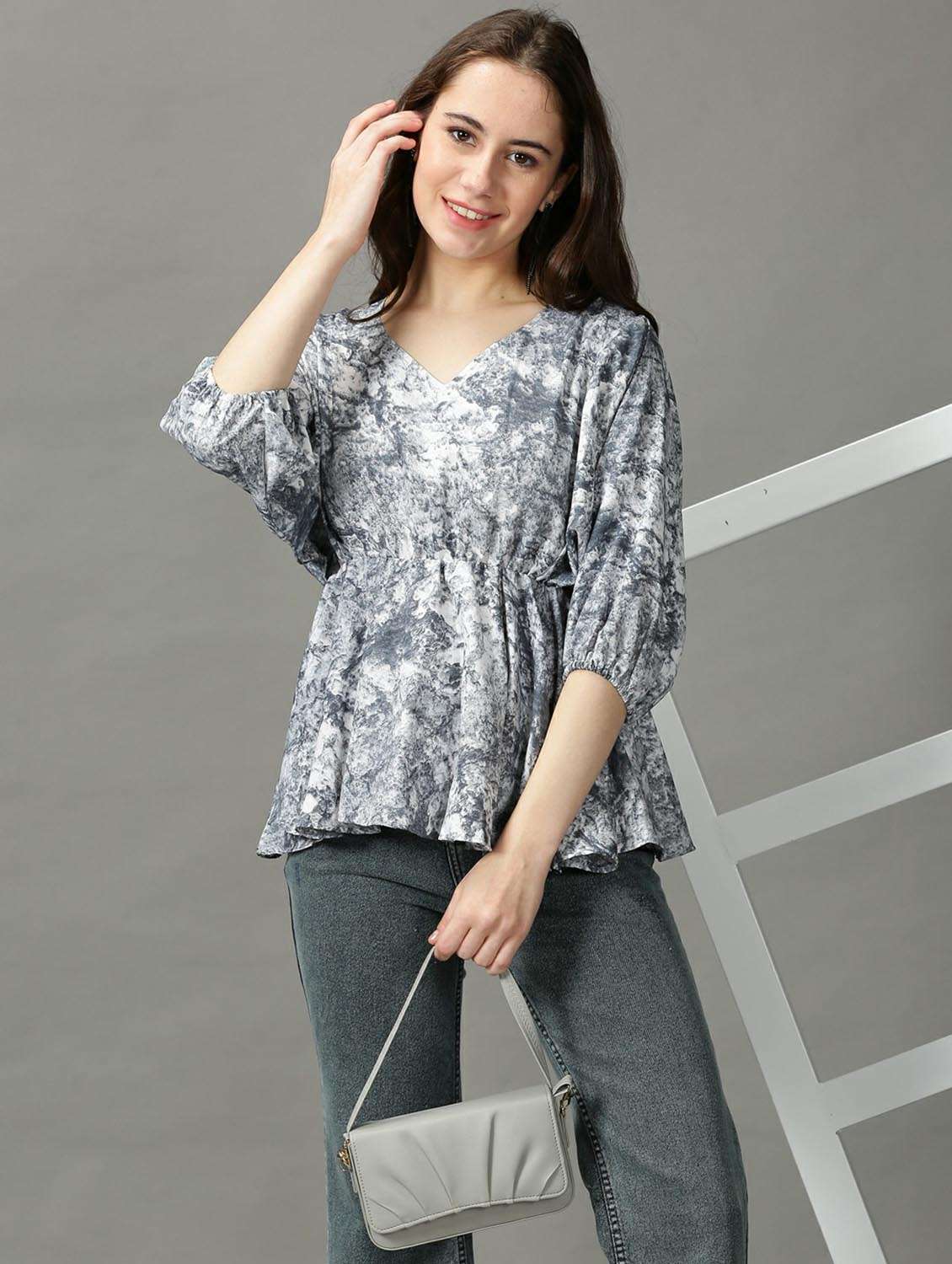 women's peplum v neck top - 18718588 -  Zoom Image - 0