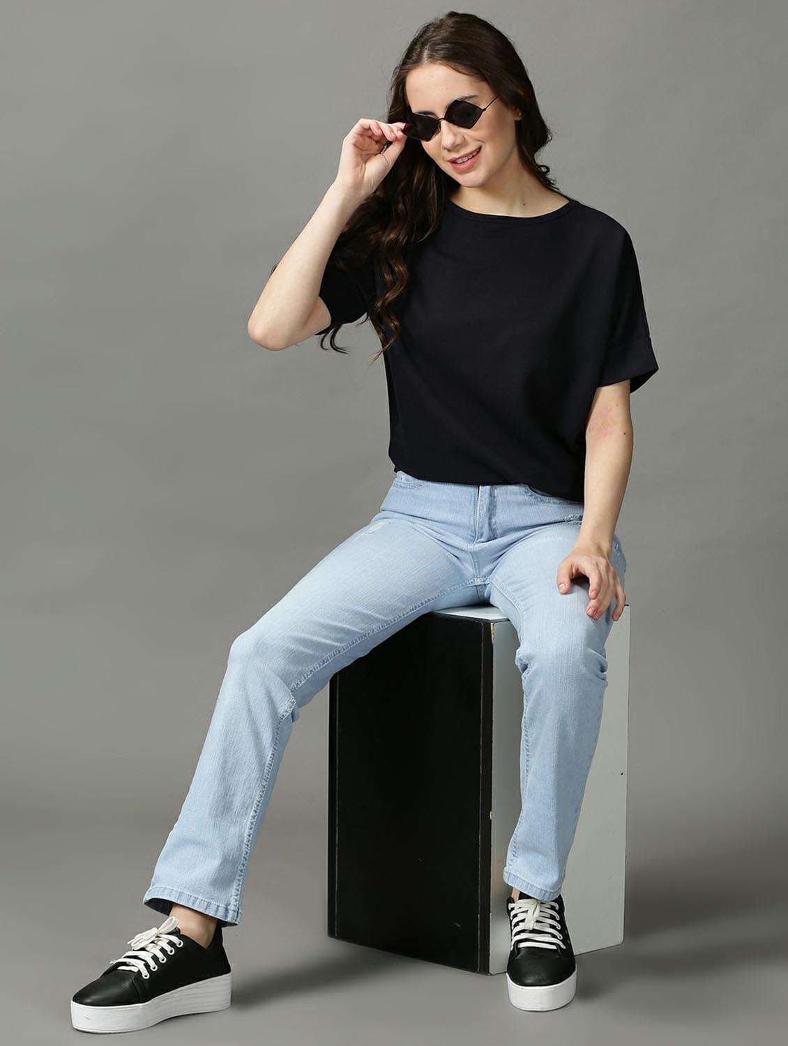 women's straight round neck top - 18718592 -  Standard Image - 4