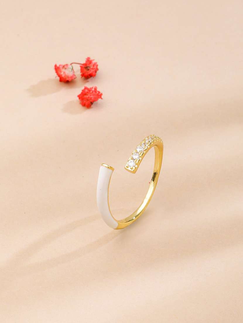 white brass finger  ring