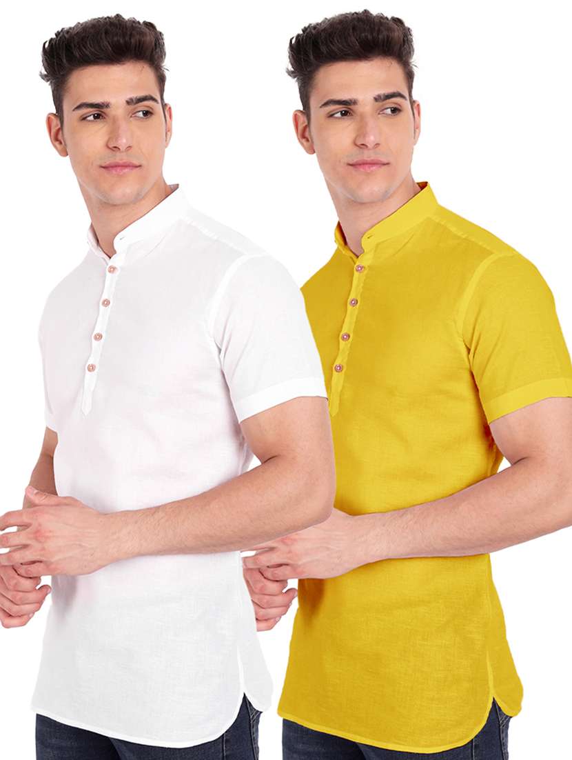 pack of 2 solid short kurta
