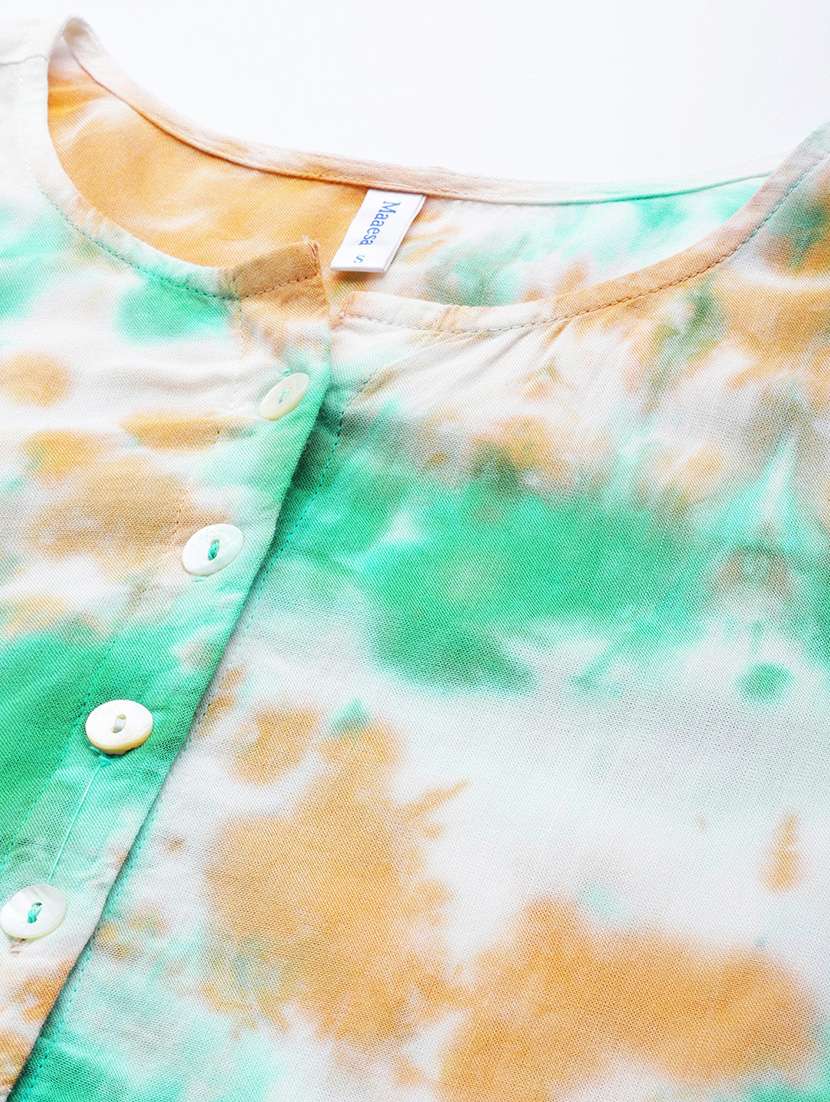 multi colored rayon top and trouser set coord - 18719406 -  Standard Image - 4