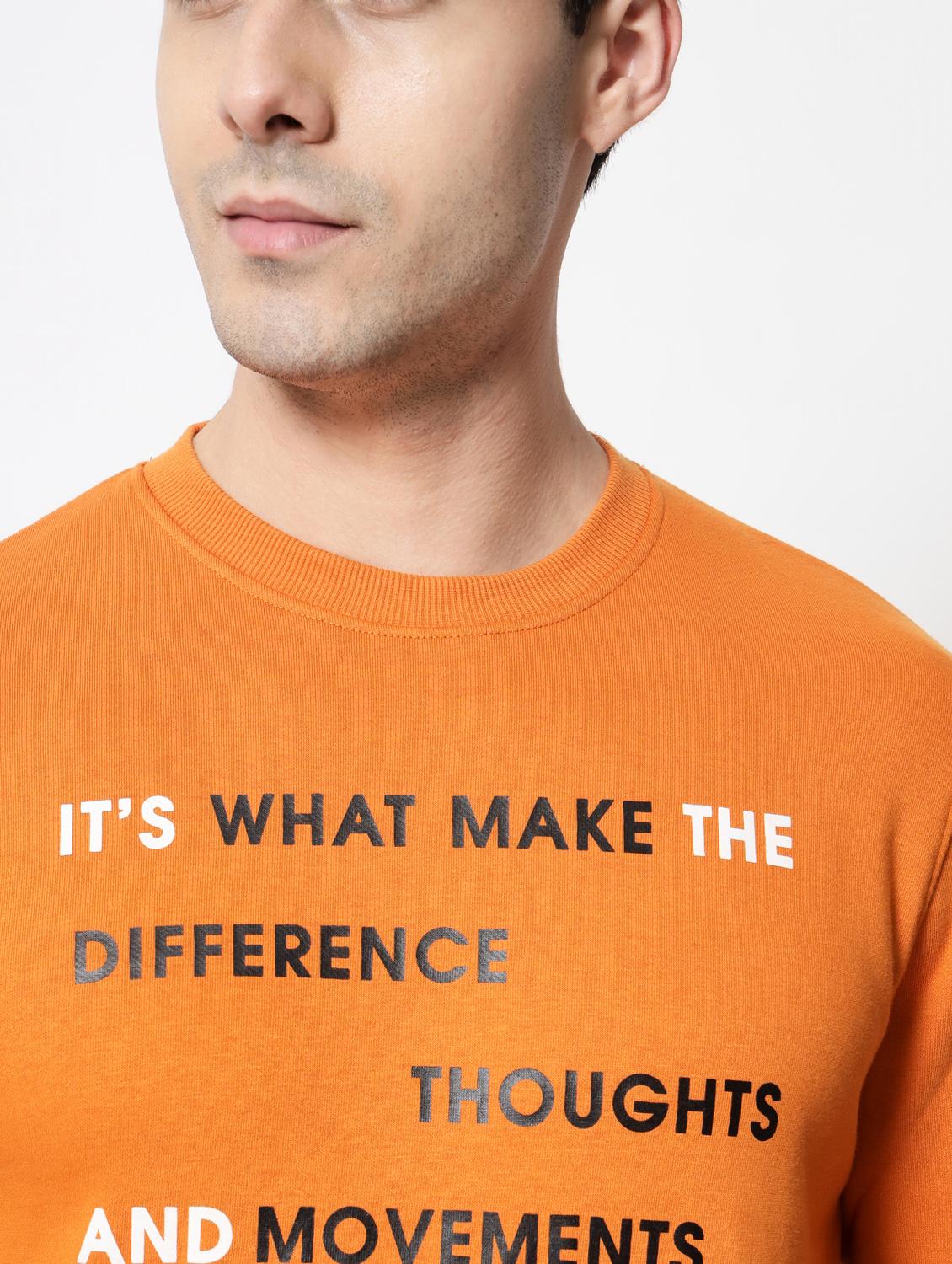 orange cotton chest print sweatshirt - 18720554 - Standard Image - 4