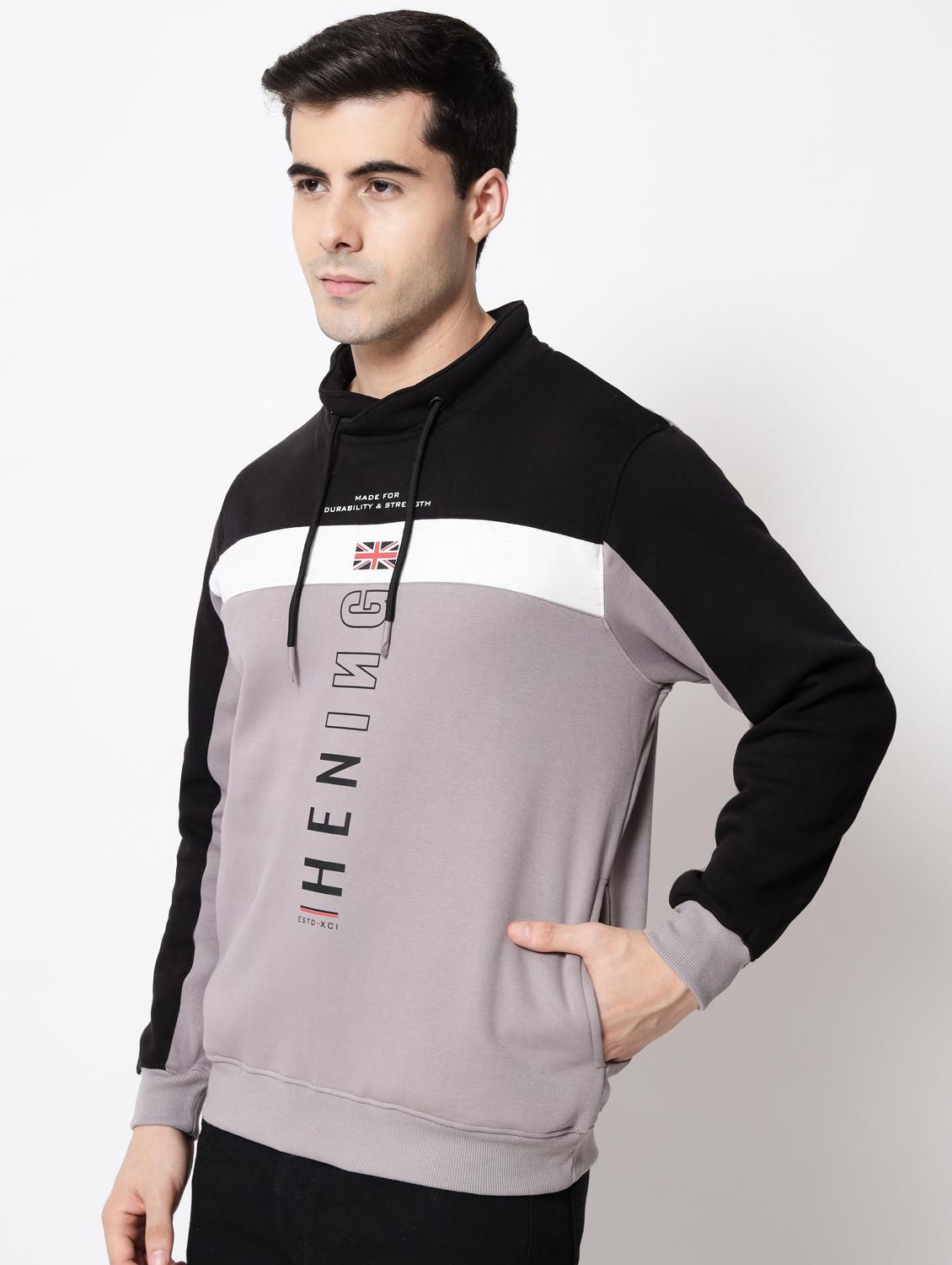 grey cotton chest print sweatshirt - 18720558 - Standard Image - 1