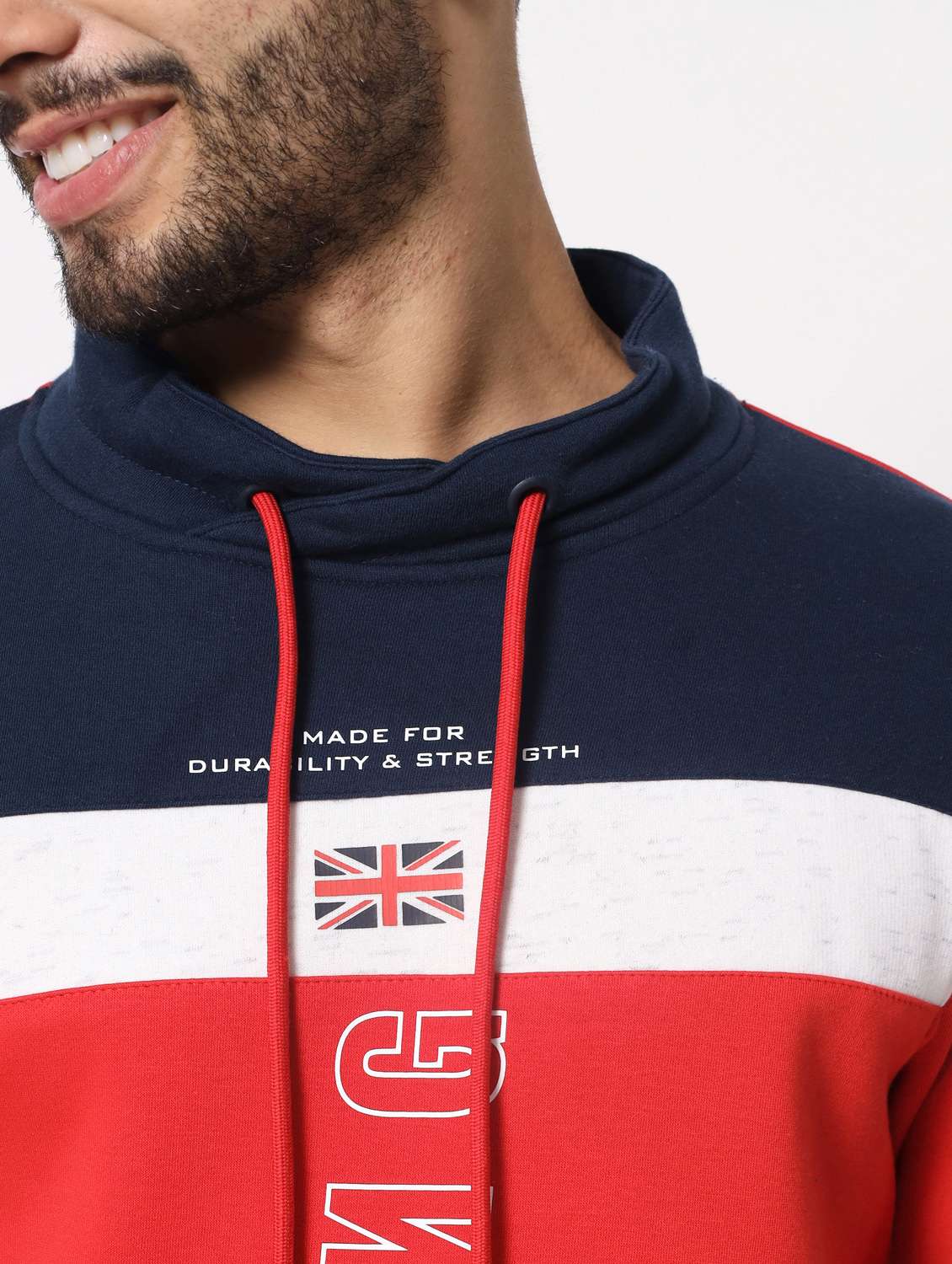 navy blue cotton chest print sweatshirt - 18720559 - Standard Image - 4