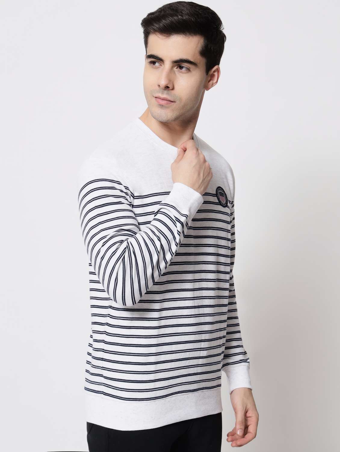white cotton chest print sweatshirt - 18720567 - Standard Image - 1