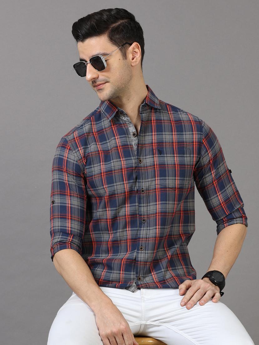 checkered design casual shirt - 18720699 -  Standard Image - 1