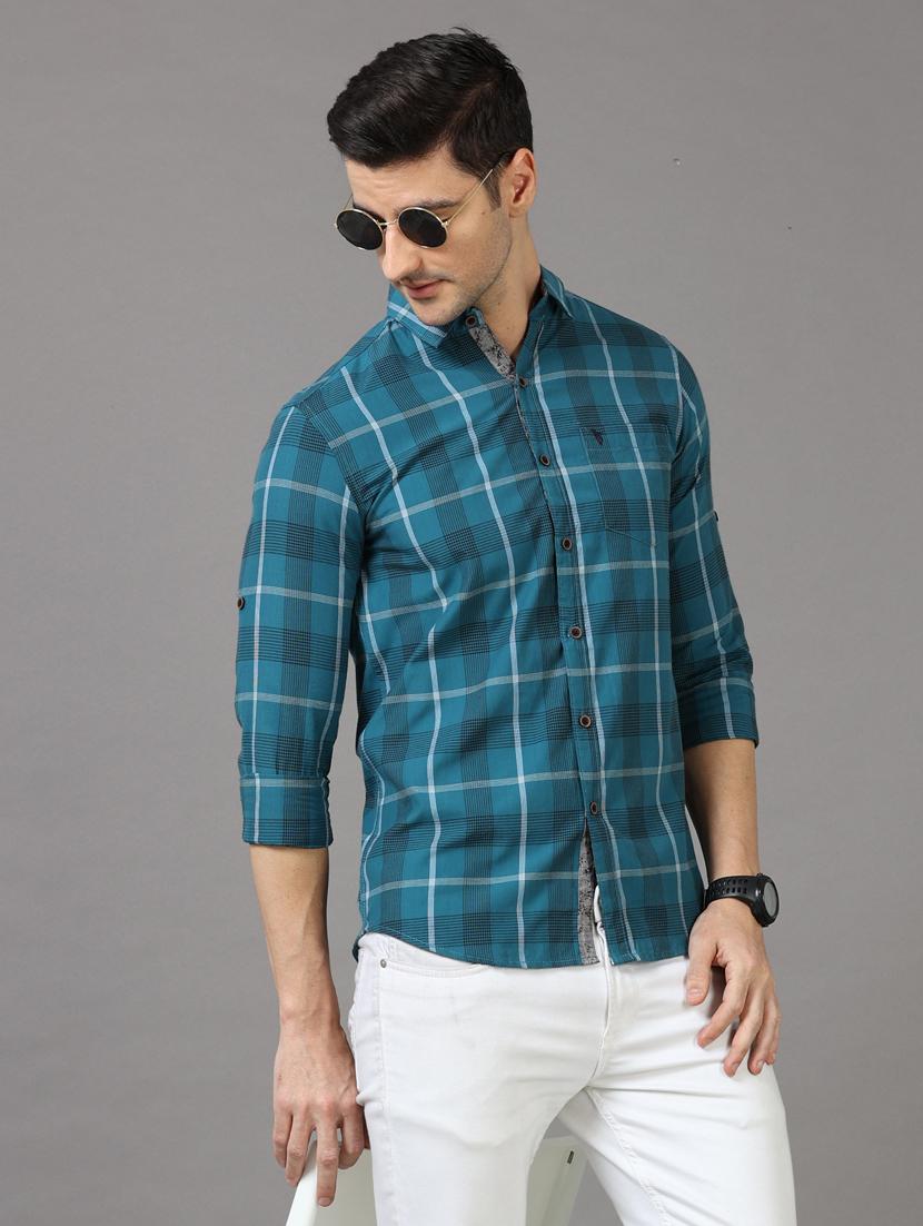 checkered design casual shirt - 18720702 - Standard Image - 1