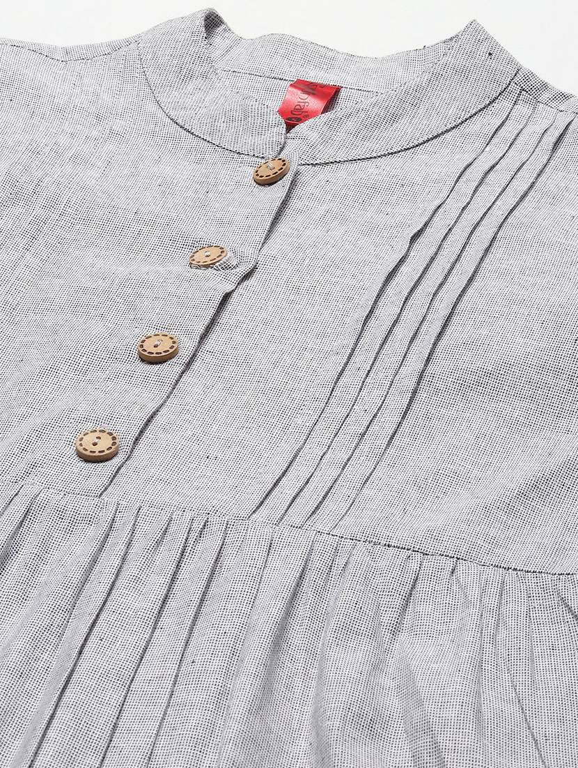 mandarin neck pleated top bottom set - 18720831 -  Standard Image - 4