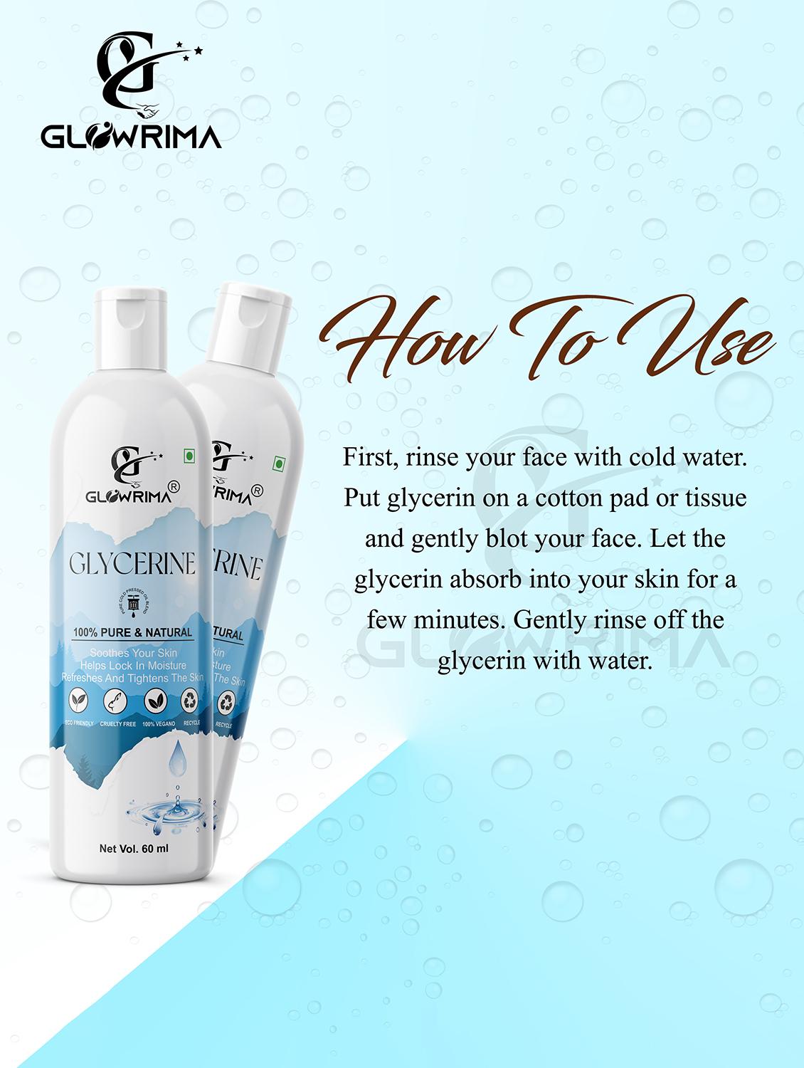 glowrima 100% natural glycerine for cleansing & refreshing skin pore tightening 100ml (pack of 1) - 18722484 -  Standard Image - 1