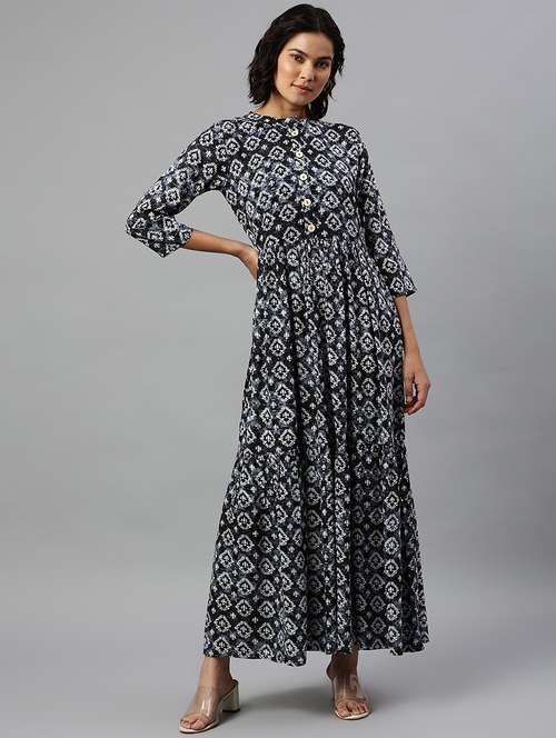 women's fit & flare ajrakh dress - 18734500 -  Standard Image - 0