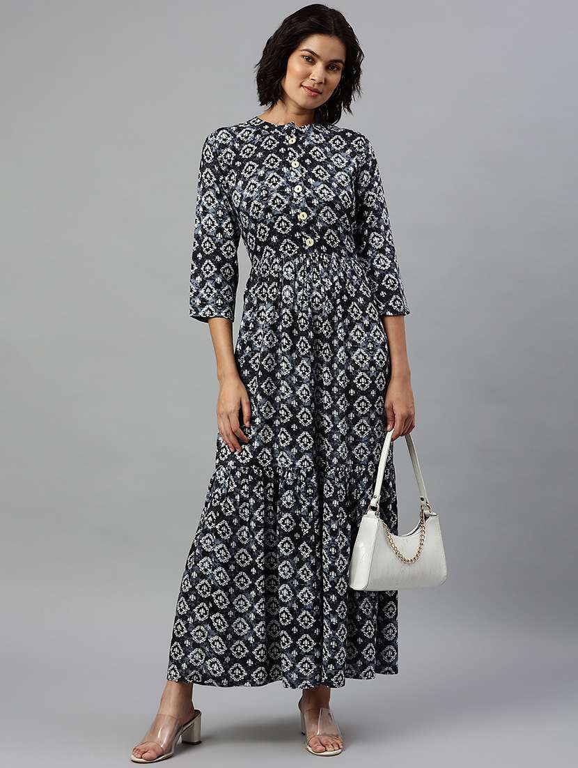 women's fit & flare ajrakh dress - 18734500 -  Standard Image - 1
