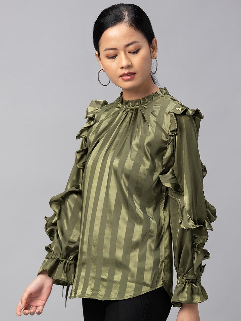 women's ruffle high neck top - 18734546 -  Standard Image - 1